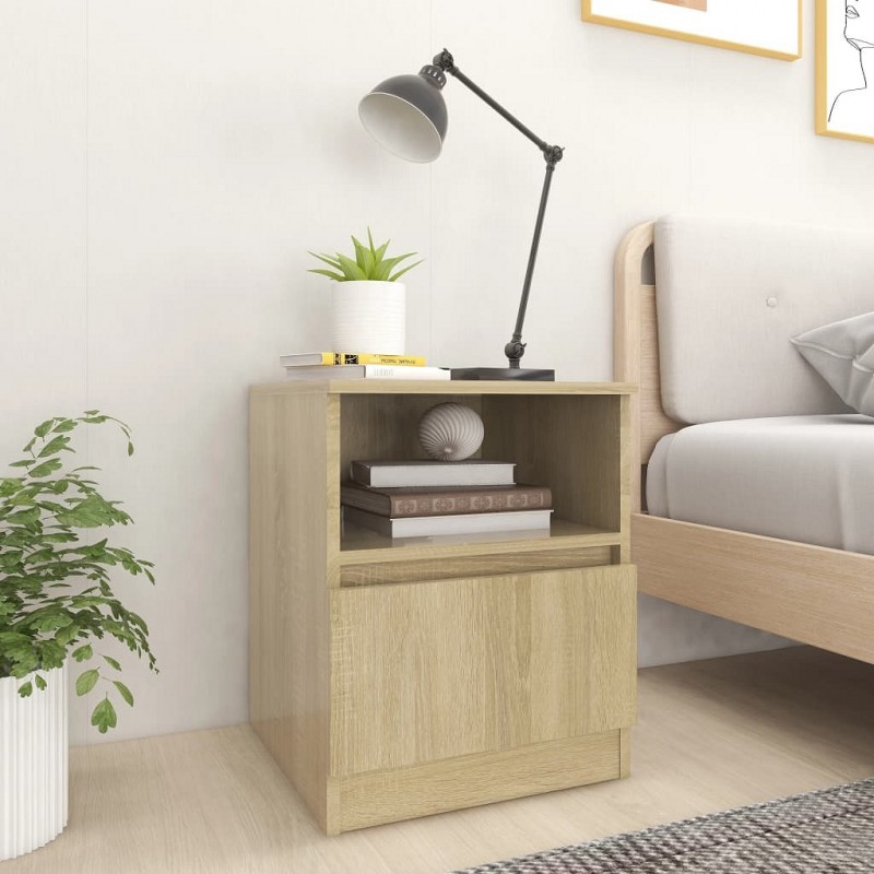 Acquista Comodino Rovere Sonoma 40x40x50 cm in Truciolato con riferimento GHV-806163 della ditta GARDENHOME