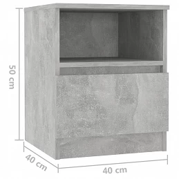 Acquista Comodino Grigio Cemento 40x40x50 cm in Truciolato con riferimento GHV-806165 della ditta GARDENHOME