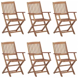 Acquista Sedie da Giardino Pieghevoli 6 pz con Cuscini Massello Acacia con riferimento GHV-3074955 della ditta GARDENHOME