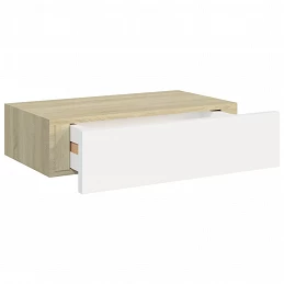 Acquista Scaffale con Cassetti da Parete Rovere Bianco 40x23,5x10cm MDF con riferimento GHV-330249 della ditta GARDENHOME