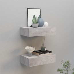 Acquista Scaffali Cassetti a Muro 2 pz Grigio Cemento 40x23,5x10cm MDF con riferimento GHV-330252 della ditta GARDENHOME