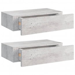 Acquista Scaffali Cassetti a Muro 2 pz Grigio Cemento 40x23,5x10cm MDF con riferimento GHV-330252 della ditta GARDENHOME