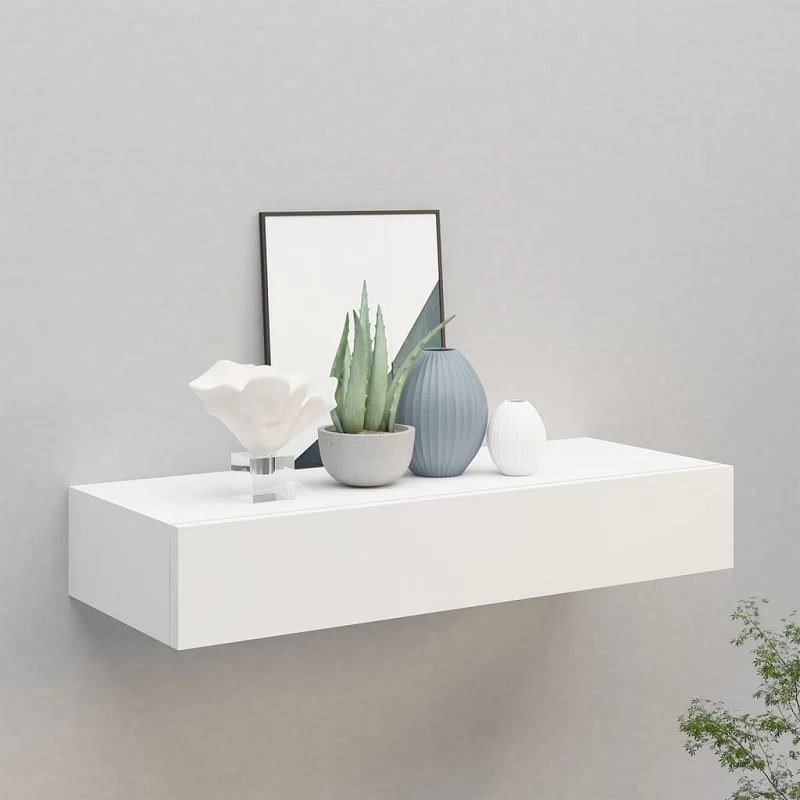 Acquista Scaffale con Cassetti da Parete Bianco 60x23,5x10 cm in MDF con riferimento GHV-330255 della ditta GARDENHOME