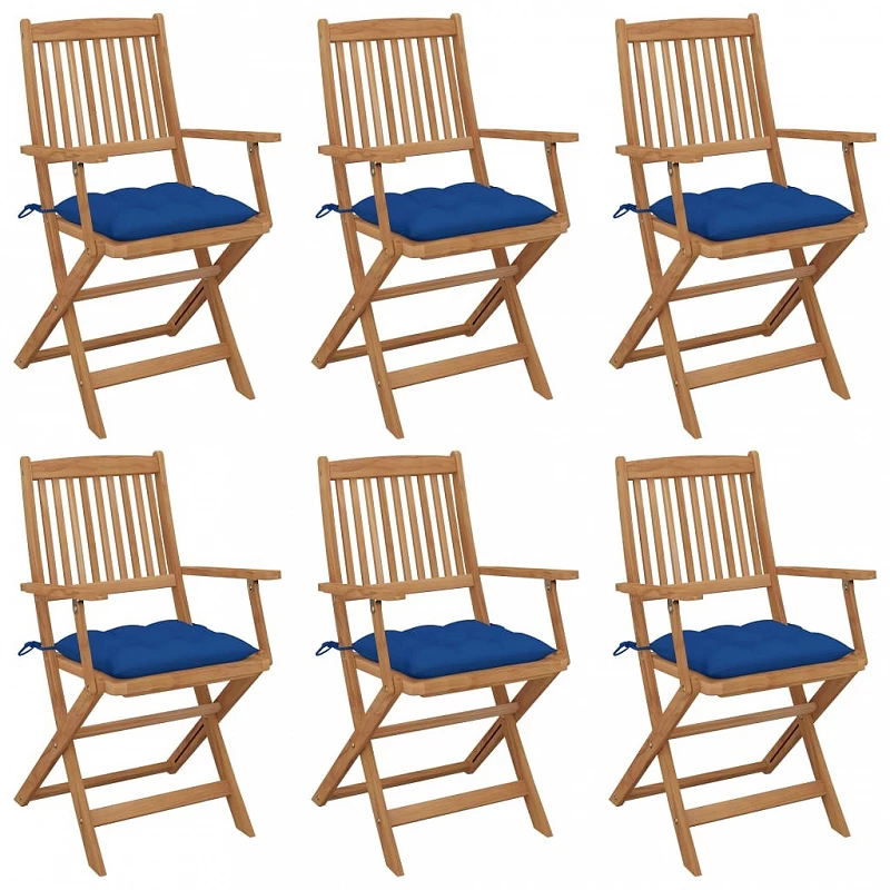 Acquista Sedie da Giardino Pieghevoli 6 pz con Cuscini Massello Acacia con riferimento GHV-3074965 della ditta GARDENHOME