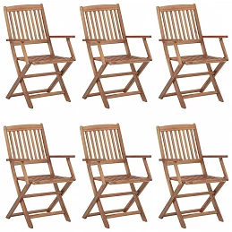 Acquista Sedie da Giardino Pieghevoli 6 pz con Cuscini Massello Acacia con riferimento GHV-3074965 della ditta GARDENHOME