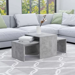 Acquista Set Tavolini da Caffè Grigio Cemento 100x48x40 cm in Truciolato con riferimento GHV-802916 della ditta GARDENHOME