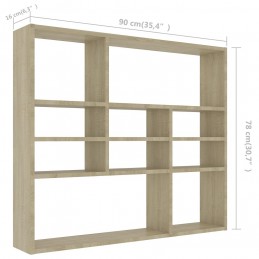 Acquista Scaffale a Parete Rovere Sonoma 90x16x78 cm in Truciolato con riferimento GHV-802942 della ditta GARDENHOME