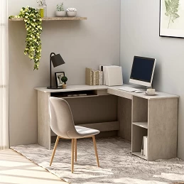 Acquista Scrivania Angolare a L Grigio Cemento 120x140x75 cm Truciolato con riferimento GHV-800751 della ditta GARDENHOME