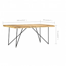 Acquista Tavolo da Pranzo 180x90x76 cm in Legno Massello di Mango con riferimento GHV-282880 della ditta GARDENHOME