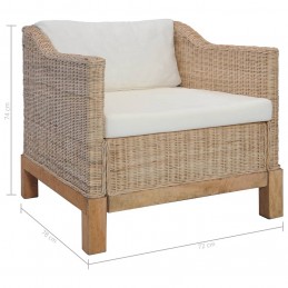 Acquista Poltrona con Cuscini in Rattan Naturale con riferimento GHV-283075 della ditta GARDENHOME