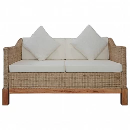 Acquista Divano a 2 Posti con Cuscini in Rattan Naturale con riferimento GHV-283076 della ditta GARDENHOME