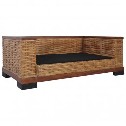 Acquista Divano a 2 Posti con Cuscini Marrone in Rattan Naturale con riferimento GHV-283079 della ditta GARDENHOME