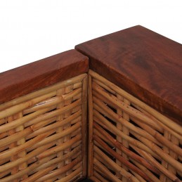 Acquista Divano a 2 Posti con Cuscini Marrone in Rattan Naturale con riferimento GHV-283079 della ditta GARDENHOME