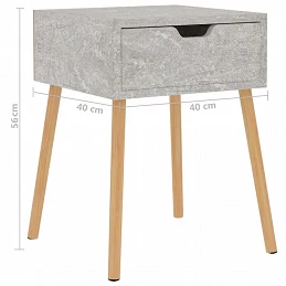 Acquista Comodino Grigio Cemento 40x40x56 cm in Truciolato con riferimento GHV-326803 della ditta GARDENHOME