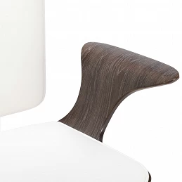 Acquista Sedia da Ufficio Girevole Bianca in Similpelle e Legno Curvato con riferimento GHV-283133 della ditta GARDENHOME