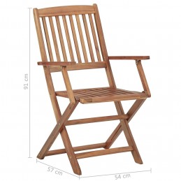 Acquista Sedie da Giardino Pieghevoli 8 pz con Cuscini Massello Acacia con riferimento GHV-3074967 della ditta GARDENHOME