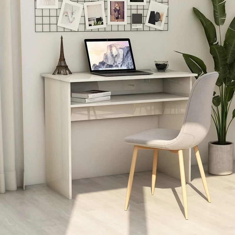 Acquista Scrivania Bianco Lucido 90x50x74 cm in Truciolato con riferimento GHV-801176 della ditta GARDENHOME