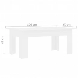 Acquista Tavolino da Salotto Bianco 100x60x42 cm in Legno Multistrato con riferimento GHV-801179 della ditta GARDENHOME