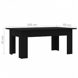 Acquista Tavolino da Caffè Nero 100x60x42 cm in Truciolato con riferimento GHV-801180 della ditta GARDENHOME