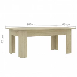 Acquista Tavolino da Caffè Rovere Sonoma 100x60x42 cm in Truciolato con riferimento GHV-801182 della ditta GARDENHOME