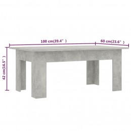 Acquista Tavolino da Caffè Grigio Cemento 100x60x42 cm in Truciolato con riferimento GHV-801183 della ditta GARDENHOME