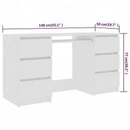 Acquista Scrivania Bianca 140x50x77 cm in Legno Multistrato con riferimento GHV-800810 della ditta GARDENHOME