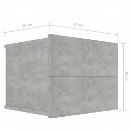 Acquista Comodino Grigio Cemento 40x30x30 cm in Truciolato con riferimento GHV-801061 della ditta GARDENHOME