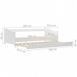 Acquista Divano Letto a Scomparsa in Legno di Pino Bianco 90x200 cm con riferimento GHV-283149 della ditta GARDENHOME
