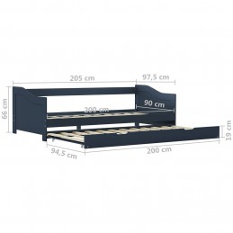 Acquista Divano Letto a Scomparsa Grigio in Legno di Pino 90x200 cm con riferimento GHV-283151 della ditta GARDENHOME
