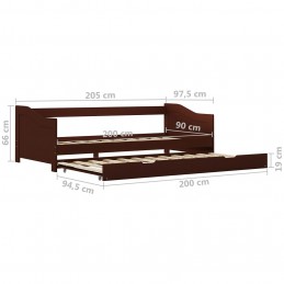 Acquista Divano Letto a Scomparsa Marrone Scuro Legno di Pino 90x200 cm con riferimento GHV-283152 della ditta GARDENHOME
