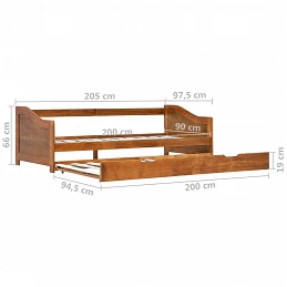 Acquista Divano Letto a Scomparsa Marrone Miele Legno di Pino 90x200 cm con riferimento GHV-283153 della ditta GARDENHOME