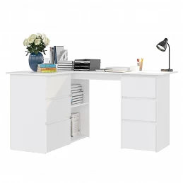 Acquista Scrivania ad Angolo Bianca 145x100x76 cm in Legno Multistrato con riferimento GHV-801089 della ditta GARDENHOME