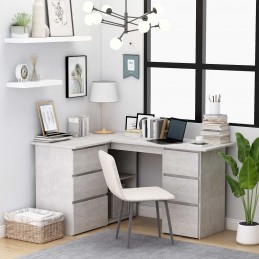 Acquista Scrivania ad Angolo Grigio Cemento 145x100x76 cm in Truciolato con riferimento GHV-801093 della ditta GARDENHOME