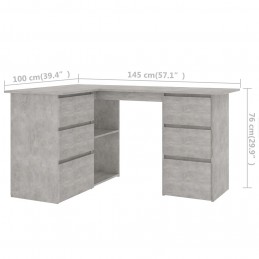 Acquista Scrivania ad Angolo Grigio Cemento 145x100x76 cm in Truciolato con riferimento GHV-801093 della ditta GARDENHOME