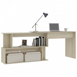 Acquista Scrivania ad Angolo Rovere Sonoma 200x50x76 cm in Truciolare con riferimento GHV-801101 della ditta GARDENHOME