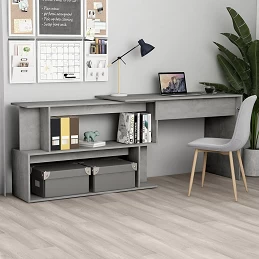 Acquista Scrivania ad Angolo Grigio Cemento 200x50x76 cm in Truciolare con riferimento GHV-801102 della ditta GARDENHOME