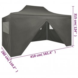 Acquista Gazebo Professionale Pieghevole 4 Pareti 3x4m Acciaio Antracite con riferimento GHV-48897 della ditta GARDENHOME