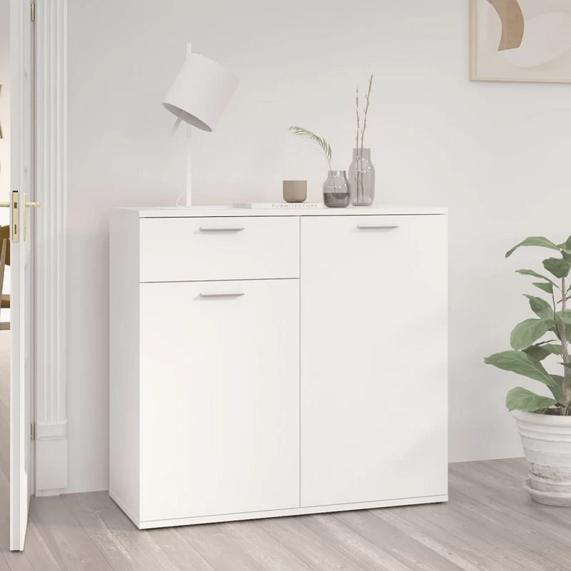Acquista Credenza Bianca 80x36x75 cm in Legno Multistrato con riferimento GHV-805770 della ditta GARDENHOME