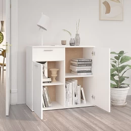 Acquista Credenza Bianca 80x36x75 cm in Legno Multistrato con riferimento GHV-805770 della ditta GARDENHOME