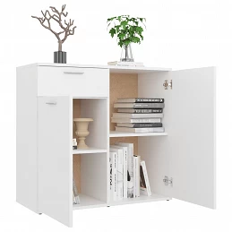 Acquista Credenza Bianca 80x36x75 cm in Legno Multistrato con riferimento GHV-805770 della ditta GARDENHOME