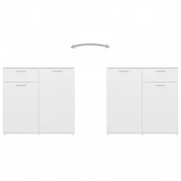 Acquista Credenza Bianca 80x36x75 cm in Legno Multistrato con riferimento GHV-805770 della ditta GARDENHOME