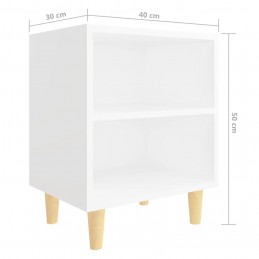 Acquista Comodino con Gambe in Legno Massello Bianco 40x30x50 cm con riferimento GHV-805779 della ditta GARDENHOME