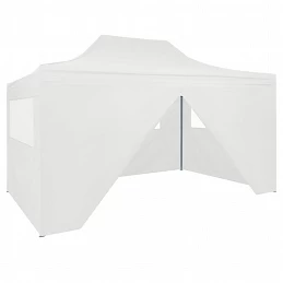 Acquista Gazebo Professionale Pieghevole 4 Pareti 3x4m Acciaio Bianco con riferimento GHV-48900 della ditta GARDENHOME