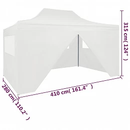 Acquista Gazebo Professionale Pieghevole 4 Pareti 3x4m Acciaio Bianco con riferimento GHV-48900 della ditta GARDENHOME