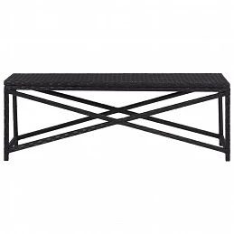 Acquista Panchina da Giardino 120 cm in Polyrattan Nera con riferimento GHV-46210 della ditta GARDENHOME