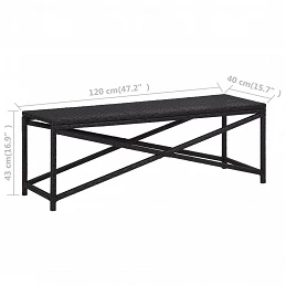 Acquista Panchina da Giardino 120 cm in Polyrattan Nera con riferimento GHV-46210 della ditta GARDENHOME