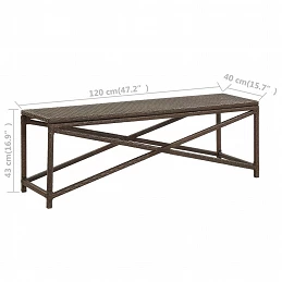 Acquista Panchina da Giardino 120 cm in Polyrattan Marrone con riferimento GHV-46212 della ditta GARDENHOME