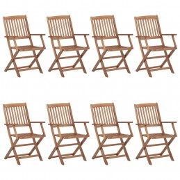 Acquista Sedie da Giardino Pieghevoli 8 pz con Cuscini Massello Acacia con riferimento GHV-3074983 della ditta GARDENHOME