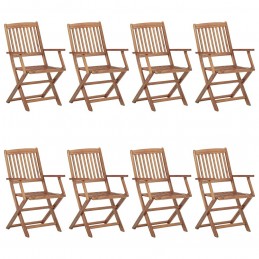 Acquista Sedie da Giardino Pieghevoli 8 pz con Cuscini Massello Acacia con riferimento GHV-3074985 della ditta GARDENHOME