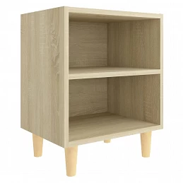 Acquista Comodino con Gambe in Legno Massello Rovere Sonoma 40x35x50cm con riferimento GHV-805785 della ditta GARDENHOME